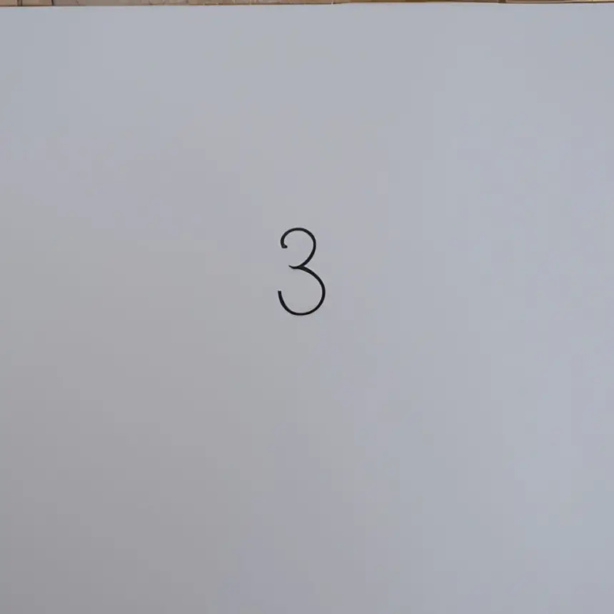 biała kartka, numer, cyfra, 3